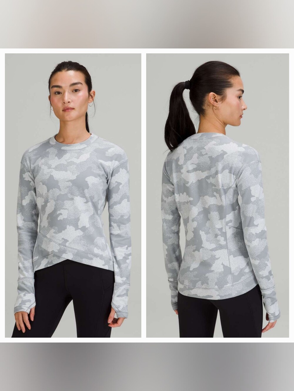 Lululemon Close to Crossing Long Sleeve Shirt, Heritage Speckle Camo Sz 12